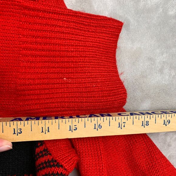 TOMMY HILFIGER HOLIDAY PLAID ACRYLIC SWEATER DRESS WOMENS Size LARGE RED BLACK - Picture 10 of 11